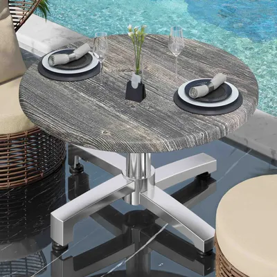 Produktbild von WBO | Jamaika Loungetisch | Ø:H 70 x 40 cm | Rustikal Kiefer / Aluminium | Bistro Loungetisch Gastro Tisch