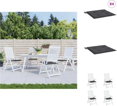 Zdjęcie produktu dla vidaXL Poduszki na krzesła ogrodowe 4 szt. Antracyt 40x40x3 cm Tkanina Oxford - Poduszka na siedzisko