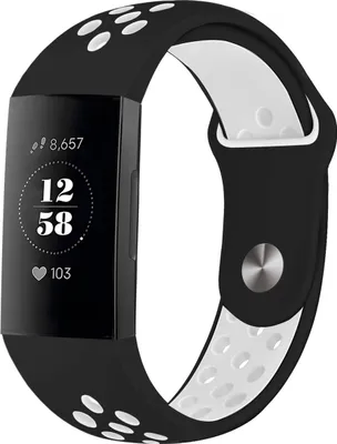 Image de Bracelet sport en silicone imoshion pour Fitbit Charge 3 / 4 - Noir et blanc