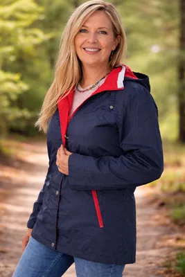 Produktbild von leichter Damen Parka Übergangsjacke Kapuze Mantel Frühling Sommer Jacke blau, Größe:S