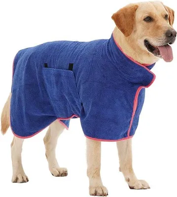 Produktbild von Microfaser-Trockenjacke für mittelgroße und große Hunde - super absorbierende Mikrofaser-Trockenjacke