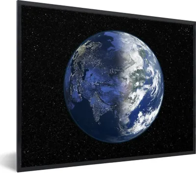 Produktbild von MuchoWow® Gerahmtes Poster Asien bei Tag und Nacht 40x30 cm - Poster mit Schwarzem Bilderrahmen Wandposter Rahmen Foto Bilder - Kunstposter - Wanddekorationen