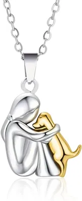 Produktbild von Halskette, Gold und Silber, Hund, für Hundeliebhaber