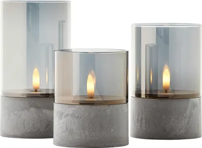 Produktbild von Brilliant LED Tischleuchten Kerzen Bougie grau rauchglas 3 Stück