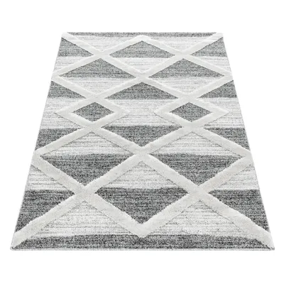 Zdjęcie produktu dla Ayyildiz | Dywan nowoczesny Pisa 3D - 160 cm x 230 cm - Kremowo-szary - Geometryczny efekt 3D