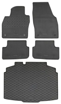Rigum Gummi Fußmatten + Kofferraumwanne im Set für Skoda Fabia 4, schwarz