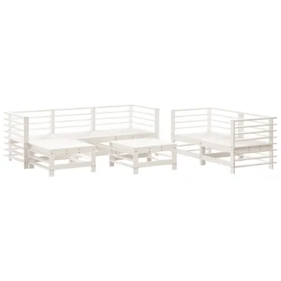 Produktbild von vidaXL 7-tlg. Garten-Lounge-Set Weiß Massivholz Kiefer