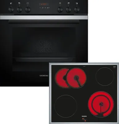 Produktbild von Siemens iQ300 HE273ABS3 + EA64RGNA1E, Keramik, 4 Zone(n), Glaskeramik, Schwarz, Berührung, 58,3 cm