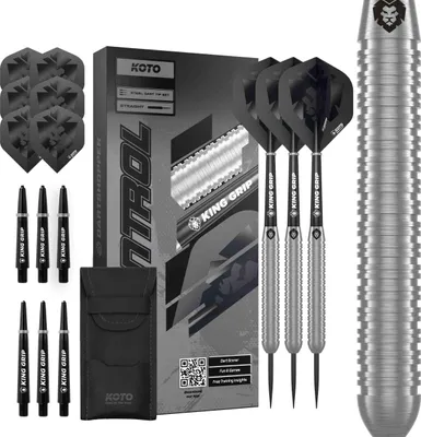 Produktbild von KOTO - Kingcontrol 90% Darts 32 G, Schwarz, Dartpfeile Inkl. 3 Barrels, 3 Flights & 3 Shafts