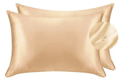 Produktbild von Satin Kissenbezug für Haar und Haut Champagner 50x75 cm 2 Stück