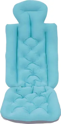 Produktbild von Badekissen - Ganzkörper Badematratze - Rutschfest mit Saugnäpfen - Kopf Nacken Rückenstütze - 78x35x40 cm - Für Badewanne und Spa - Blau