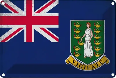Produktbild von vianmo Blechschild 12x18 cm Britische Jungferninseln Vintage Flagge Fahne Wappen