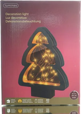 Produktbild von Lumineo Micro-LED Tannenbaum Schwarz 28 cm 40 Lichter - klassisch warm