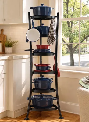 Image de Étagère de cuisine autoportante, 6 niveaux, en fonte noire - 147,3 cm de hauteur