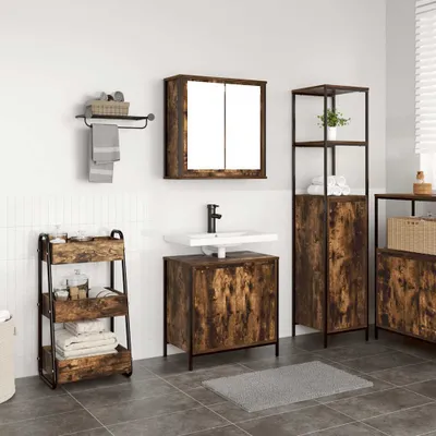 Produktbild von Möbel 2-tlg. Badmöbel-Set Räuchereiche Holzwerkstoff - Badezimmer CC4562