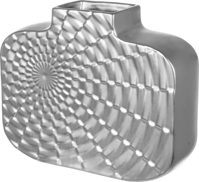 Produktbild von Gilde Vase, "Sunny", Keramik, silberfarben, VE 2, L. 8 cm, B. 26 cm, H. 21 cm 55357 4063387553572