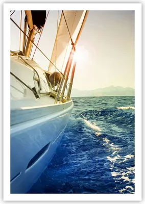 Produktbild von Poster - Poster ohne Rahmen - Yacht Segelboot Sonne - 70x100 cm - Wand Bild - Wanddeko - Wandbilder - Kunstposter - Wandposter - Bilder - Kunstdruck - Wanddekoration - Wandbild - P2XPA70x100-4138