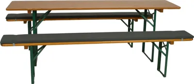Produktbild von GO-DE Textil, Auflagen  Festzeltgarnitur, Einzelset, Farbe: grau, Maße ca.: 220 cm x 25 cm x 3 cm, Rückenhöhe: 172