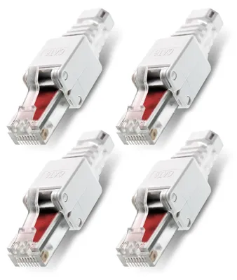 Produktbild von Netzwerkstecker 4 x Cat6 RJ45 Stecker Netzwerk Montage Werkzeuglos Cat5 Cat7 LAN