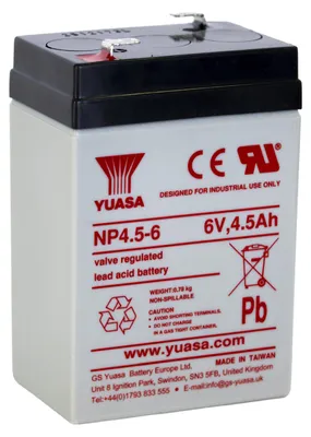 Produktbild von Yuasa NP4.5-6 AGM-Bleiakku 6V 4,5Ah – Faston F1 4,8 mm