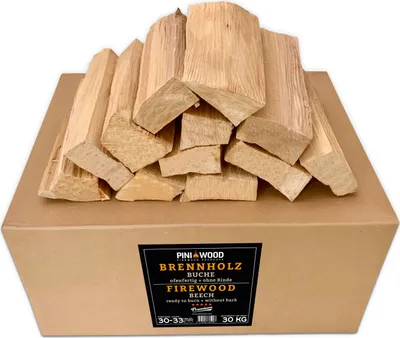 Produktbild von PINI Grillholz OHNE RINDE Buche 30 Kg Brennholz 30-33 cm für Pizzaofen Grill Smoker Kamin Feuerschale