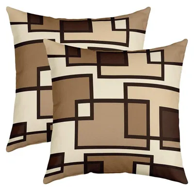 Immagine prodotto di Set di 2 federe geometriche, 60x60 cm, marrone, multicolore, in poliestere