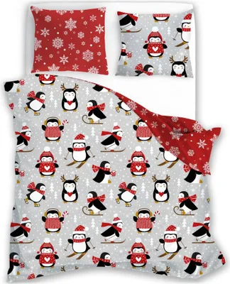 Produktbild von Bettwäsche, Baumwollbettwäsche, Weihnachten Scandic 140x200 076 Pinguine