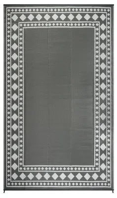 Immagine prodotto di Tappeto da esterno 180x270 cm, reversibile, in plastica permeabile all'acqua, colore grigio, ideale per il campeggio