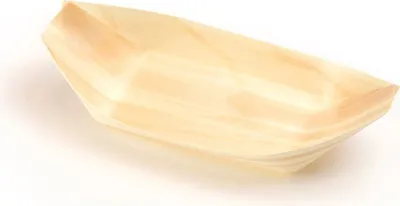 Produktbild von Fingerfood Schale aus Holz, Schiffchen, 215 x 110 mm, 50 Stück