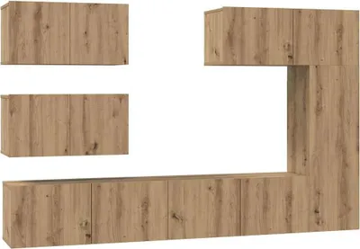 Immagine prodotto di vidaXL Mobile TV a parete 6 pezzi in legno di quercia artigianale