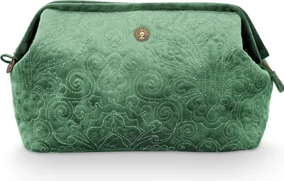 Produktbild von Pip Studio Cosmetic Purse Extra Large Velvet Quilted Green 30x20.7x13.8cm AL