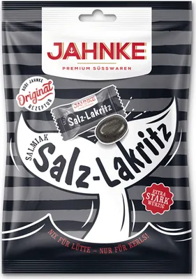Zdjęcie produktu dla Jahnke Salmiak słone cukierki z lukrecji extra mocne i pikantne 125g