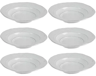 Produktbild von 6er Set Suppenteller, Pastateller GALESTRO D. 23cm weiß Keramik VIRGINIA CASA