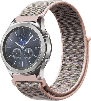 Produktbild von SYSTEM-S Armband 22 mm aus Nylon für Fitbit Versa 3 / Sense 2 / Sense / Versa Lite / Versa 2 / Versa Smartwatch in Pink