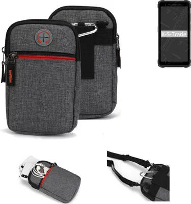 Produktbild von K-S-Trade Holster Gürteltasche kompatibel mit Ulefone Armor X10 Pro Handy Tasche Schutz Hülle grau Zusatzfächer 1x
