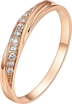Produktbild von Runder, mit Zirkonia eingelegter Ring für Damen, Hochzeit, Verlobung, Fingerring, Schmuck, Geschenk-Roségolden,US 7