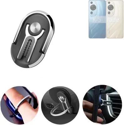 Produktbild von K-S-Trade 3in1 Smartphone-Ring Handy-Ring kompatibel mit Huawei P60 Fingerhalterung  Handyring Tischständer Lüftungsgitter-Halterung Tisch Ständer