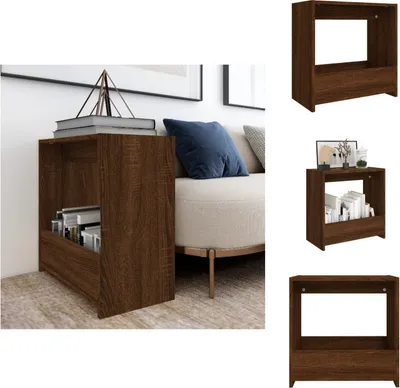 Obrázek produktu pro vidaXL Odkládací stolek hnědý dubový vzhled 50x26x50 cm materiál na bázi dřeva - Odkládací stolky