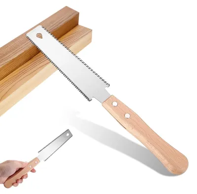 Produktbild von Japanische Handsäge Zugsäge Japansäge - Doppelseitig - Feine und grobe Zähne - Kohlenstoffstahl mit Holzgriff
