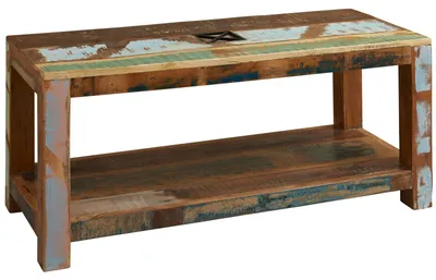 Immagine prodotto di MASSIVMOEBEL24 | tavolino da salotto in legno di Legno riciclato 110x45x50 multicolore laccato NATURE OF SPIRIT #107