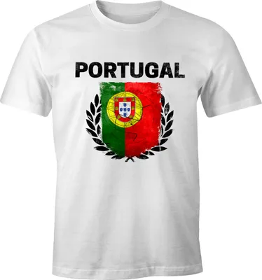 Produktbild von Herren T-Shirt - Fußball EM 2016 Portugal Flagge Vintage - Comfort Fit MoonWorks®  XS