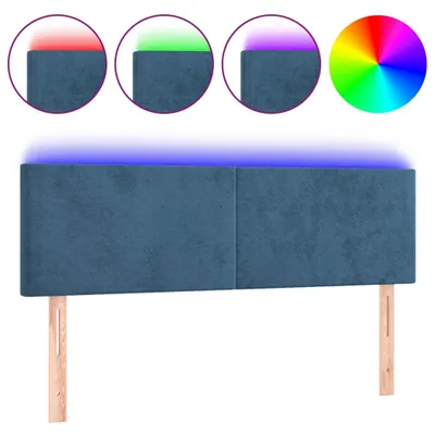 Produktbild von LED Kopfteil Dunkelblau 144x5x78/88 cm Samt