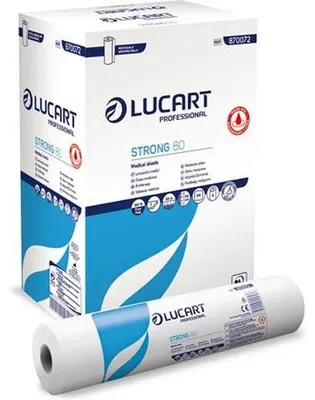 Produktbild von Untersuchungsbettpapier "Strong 80", weiß, 2-lagig, 59 cm x 80 m, 1 Rolle, LUCART 870072U