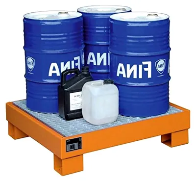 Produktbild von Kleingebinde-Auffangwanne, 900x800x220 mm, Volumen 68 l, ohne Gitterrost, lackiert in RAL 5012 lichtblau