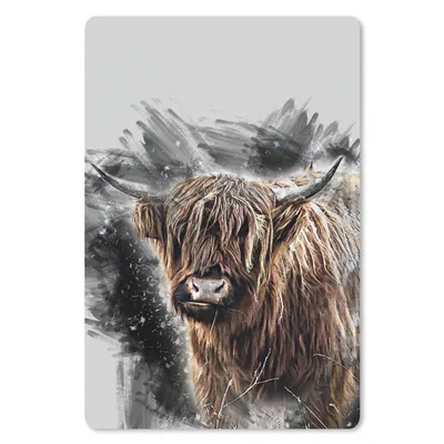 Produktbild von MuchoWow® Mauspad Mousepad Schottischer Highlander - Schwarz - Tiere 40x60 cm - Mousepads - Maus Mat - Pad - Mausunterlage - Schreibtisch Accesoire
