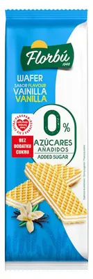WAFELKI Z KREMEM O SMAKU WANILIOWYM BEZ DODATKU CUKRÓW 150 g - FLORBU