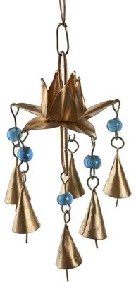 Metall-Wanddeko Lotusblume 9x9x80 cm Gold