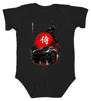 Zdjęcie produktu dla Samurai Strength JDM GTR, japoński samochód sportowy, Pagode, styl Y2K, drifting, body baby, czarny, rozmiar 12/18