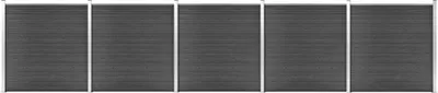 Produktbild von Zaunelement Set WPC 872x186 cm Schwarz