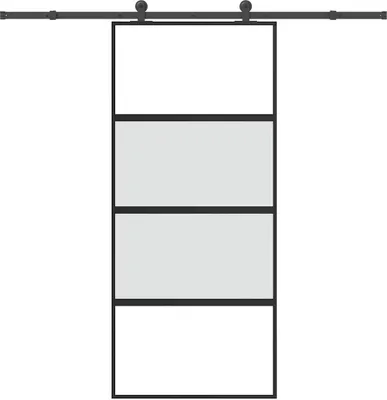Obrázok produktu pre Posuvné dvere s kovaním tvrdené sklo a hliník úzke 90x205 cm